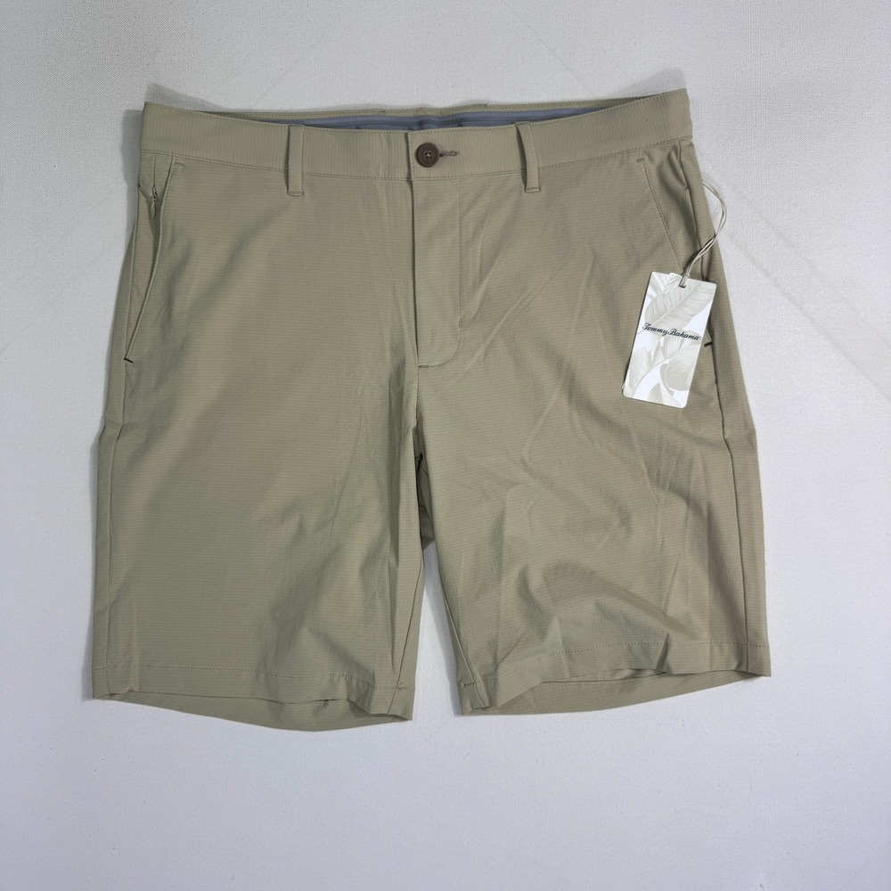 Tommy Bahama Chip Shot Short Mens 33x9 (35x9) Stone Khaki Golf Performance NWT